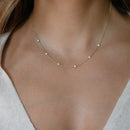 Opal Beaded Necklace: Gold