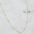 Opal Beaded Necklace: Gold