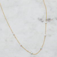 Opal Beaded Necklace: Gold