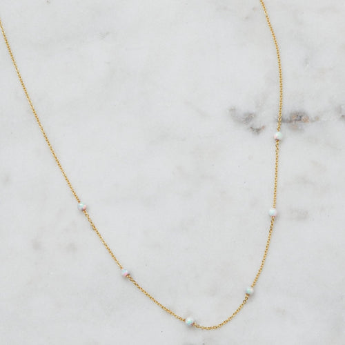 Opal Beaded Necklace: Gold by Sami Jewels