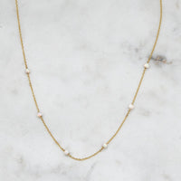 Opal Beaded Necklace: Gold