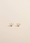 Opal Crown Stud - White - Gold Earrings for Elegant Style - Red Bird Road