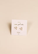 Opal Crown Stud - White - Gold Earrings for Elegant Style - Red Bird Road
