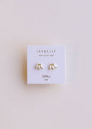 Opal Crown Stud - White - Gold Earrings for Elegant Style - Red Bird Road