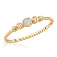 Opal CZ Stacking Ring: Size 7