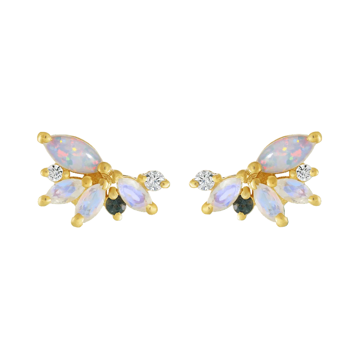 Opal & Diamond Butterfly Studs