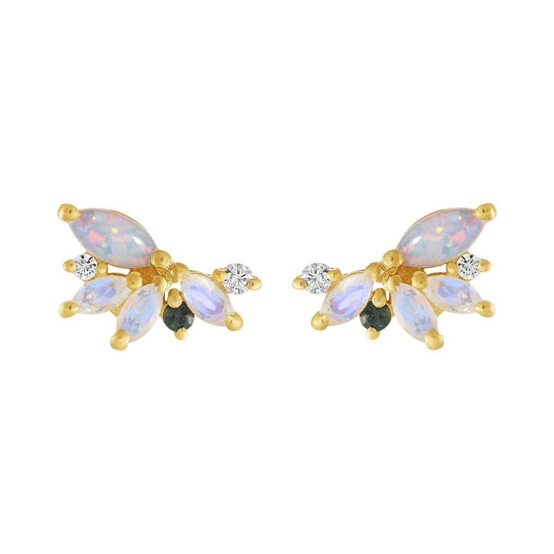 Opal & Diamond Butterfly Studs - Red Bird Road