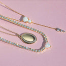 Opal & Diamond Droplet Lariat