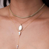 Opal & Diamond Droplet Lariat