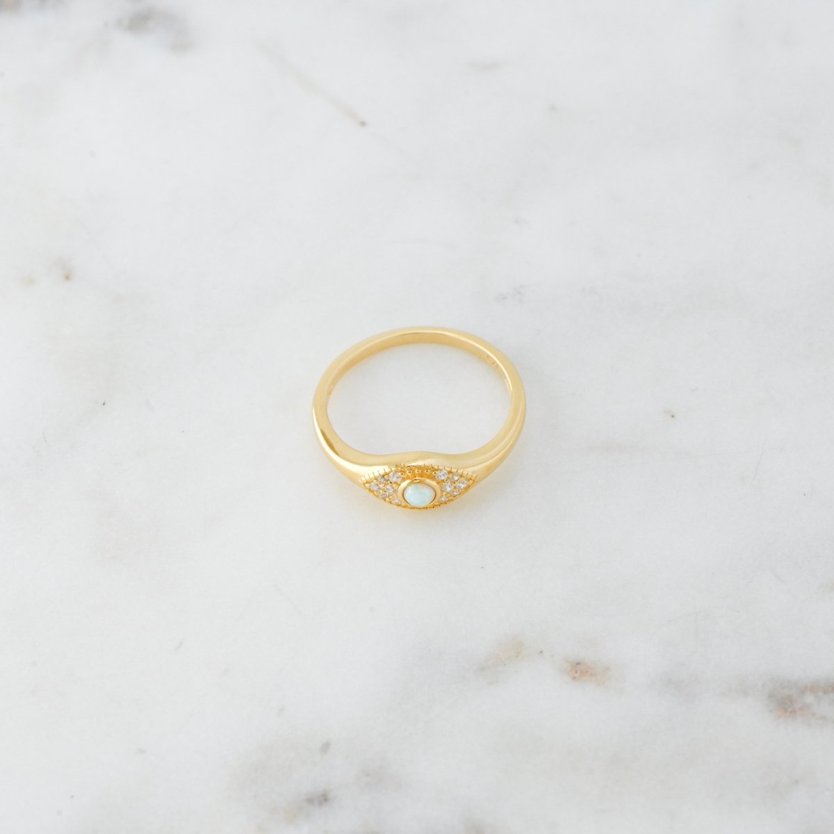 Opal Evil Eye Ring