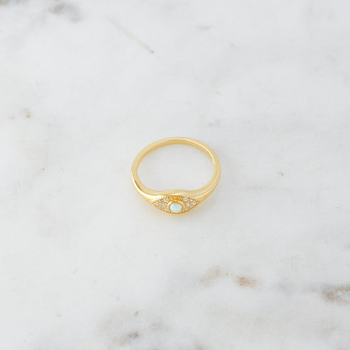 Opal Evil Eye Ring