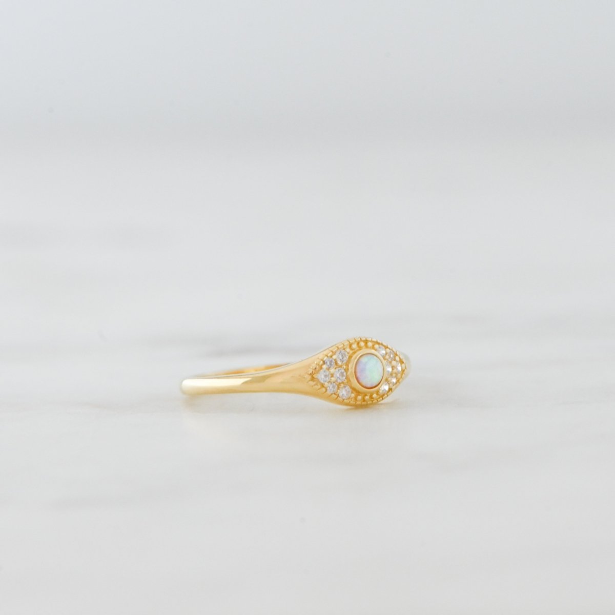 Opal Evil Eye Ring