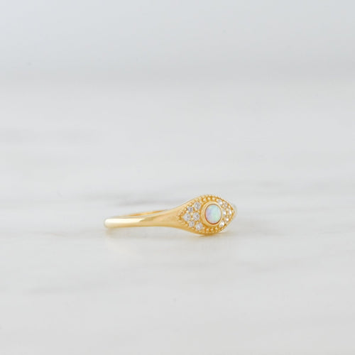 Opal Evil Eye Ring
