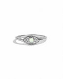 Opal Evil Eye Ring Silver