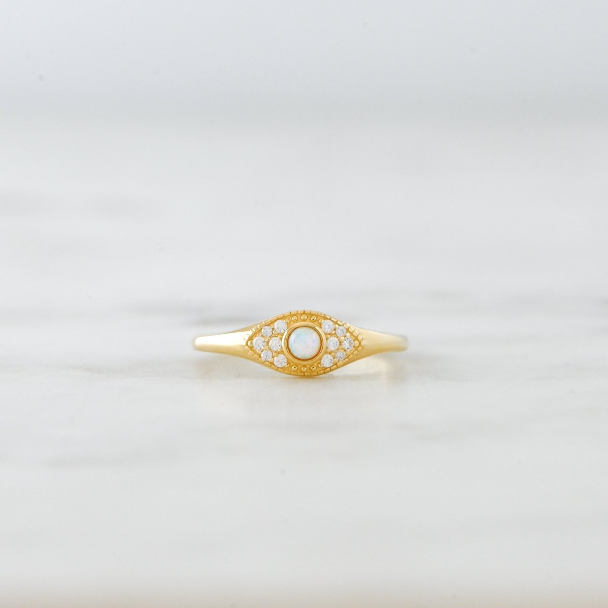 Opal Evil Eye Ring