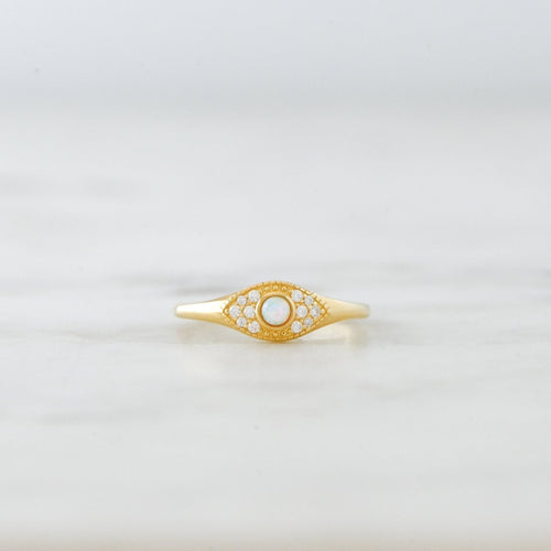 Opal Evil Eye Ring