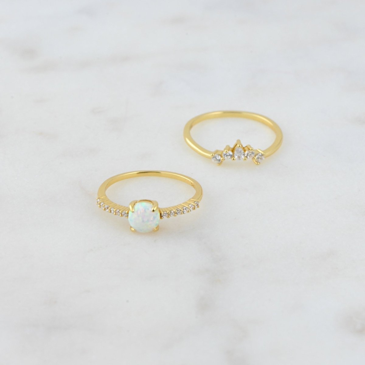 Opal Ring Set w Pave Ring Rings by Sami Jewels