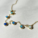 Opal Station Necklace in Blue Opal Necklaces by HolyBang Jewels
