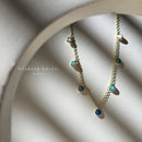 Opal Station Necklace in Blue Opal Necklaces by HolyBang Jewels