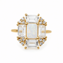 Opal & Topaz Baguette Fire Ring by La Kaiser