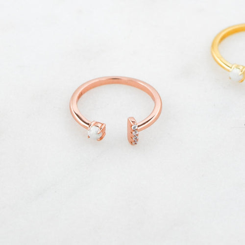 Open Cuff Opal Ring Rose Gold Rings by Sami Jewels