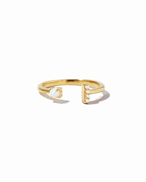 Open Cuff Opal Ring Gold Rings by Sami Jewels