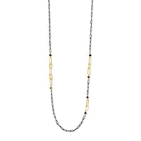 Opposites Attract Two-Tone Long Necklace with Labradorite