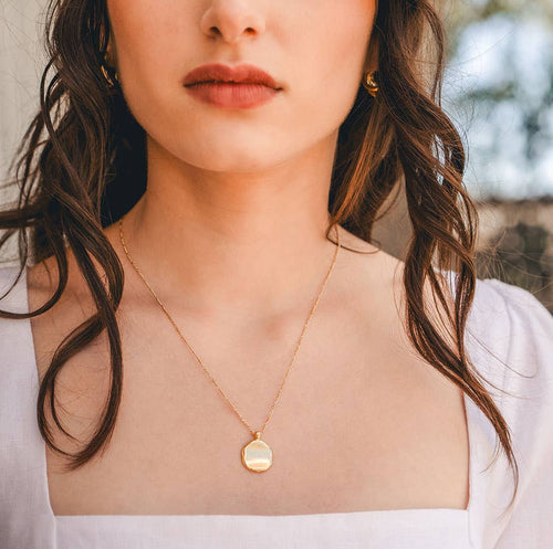 Organic Form Disk Necklace