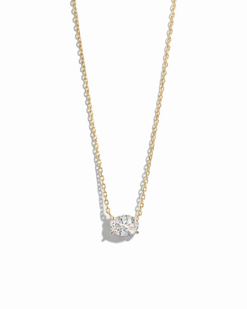 Oval Pendant Necklace: Silver - Red Bird Road