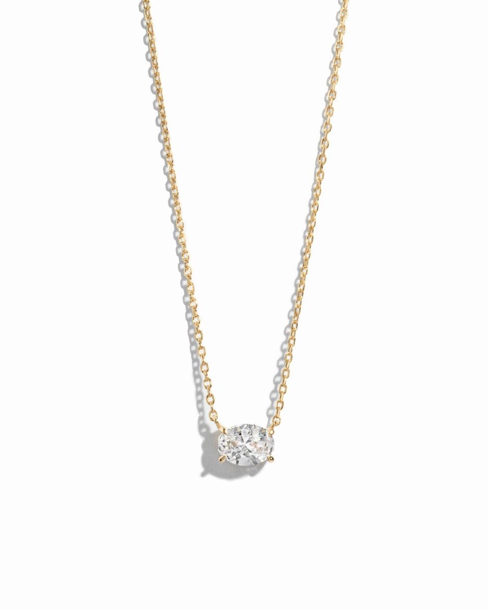 Oval Pendant Necklace: Silver - Red Bird Road