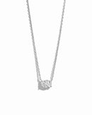 Oval Pendant Necklace: Silver - Red Bird Road