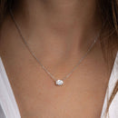 Oval Pendant Necklace: Silver