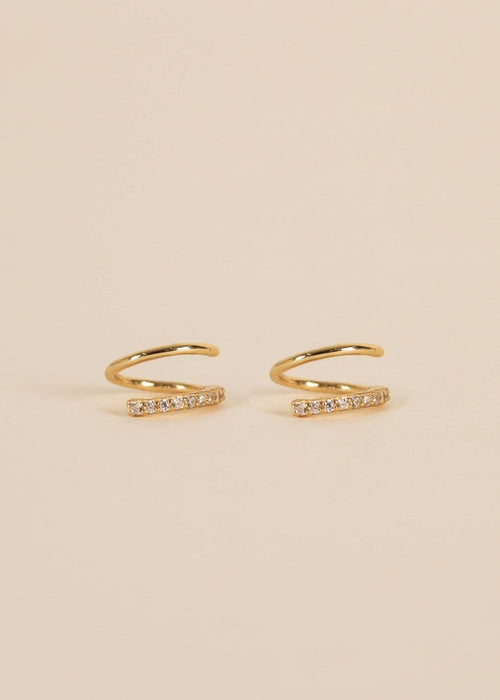 Pave Spiral - Gold Earrings