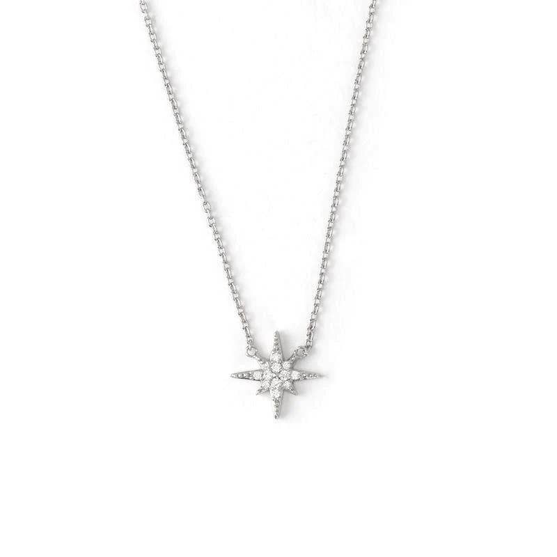 Pave Starburst Necklace: Silver