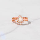 Pear Opal Ring Set Rose Gold