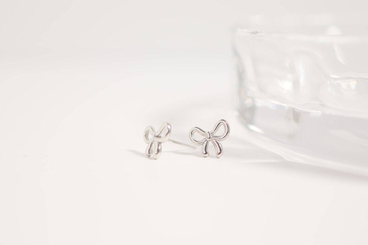 Petit Bow 18K Gold PVD Stud Earrings