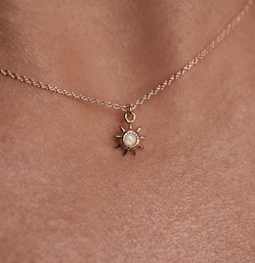 Petite Opal Starburst Pendant Necklace by La Kaiser