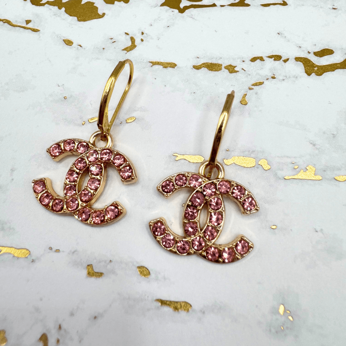 Pink CC 14k Gold Filled Earrings