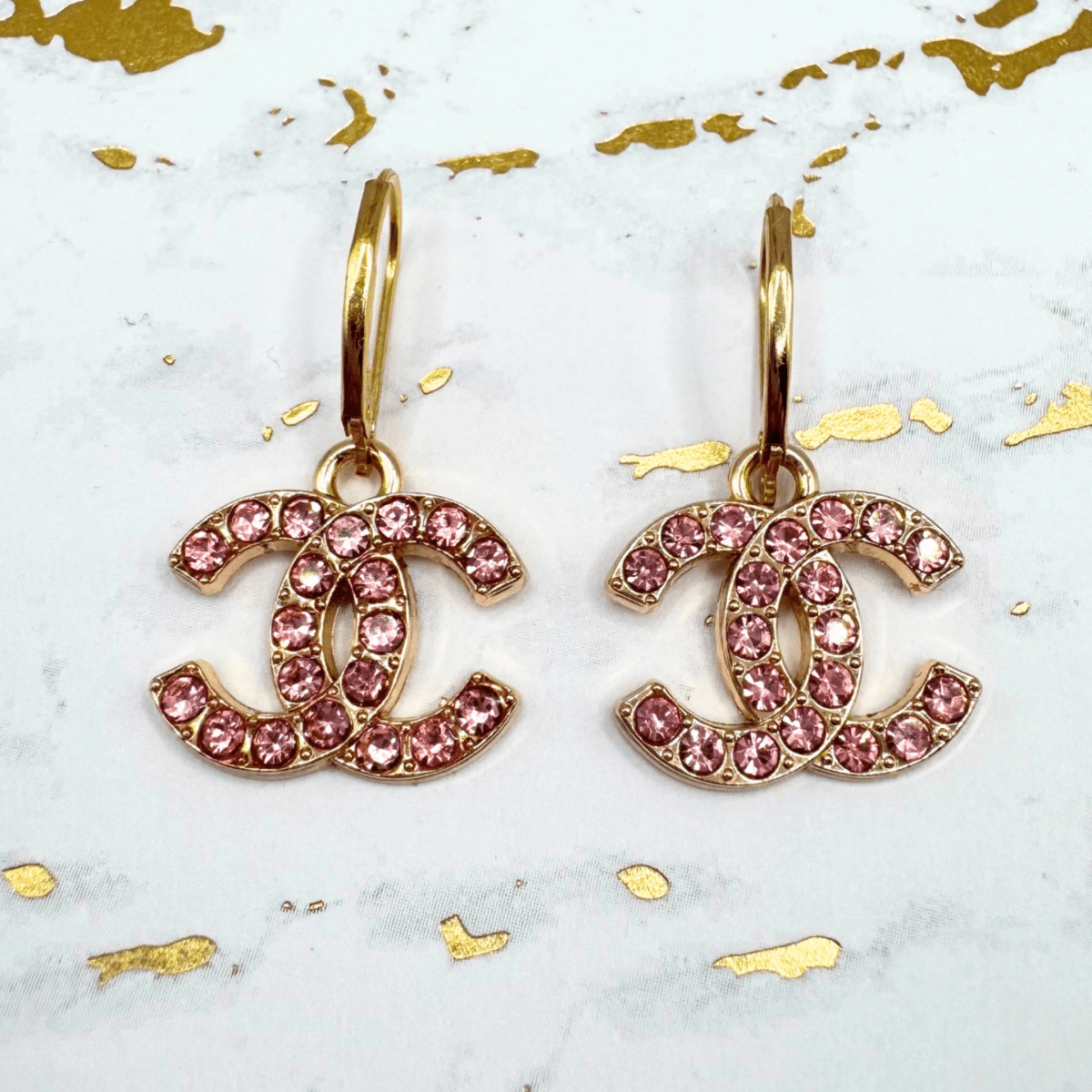 Pink CC 14k Gold Filled Earrings