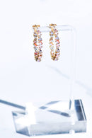 Pink Opal and CZ Large Vienna Hoops Earrings by Native Gem