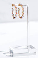 Pink Opal and CZ Large Vienna Hoops Earrings by Native Gem
