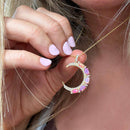 Pink Opal Crescent Moon Pendant by La Kaiser