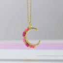 Pink Opal Crescent Moon Pendant by La Kaiser