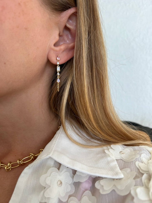 Pink Opal Droplet Earrings Earrings by Native Gem