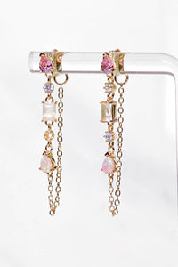 Pink Opal Droplet Earrings