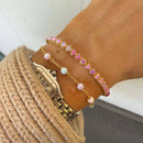 Pink Opal Ombre Heart and Heart Tennis Bracelet by La Kaiser