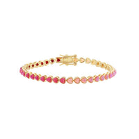 Pink Opal Ombre Heart and Heart Tennis Bracelet