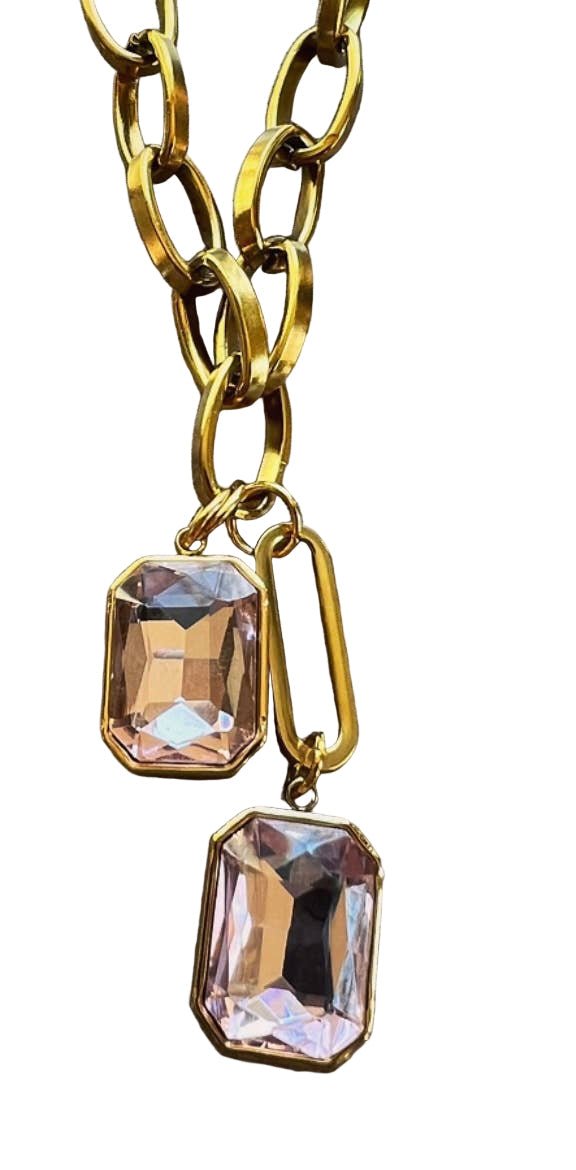 Pink Topaz Jewel Necklace by Chasing Cherubs