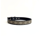 Posh Pet Collar | Upcycled Gucci & Leather: GG & Black / Small