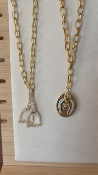 Dressage Pearl and Black Stones Necklace